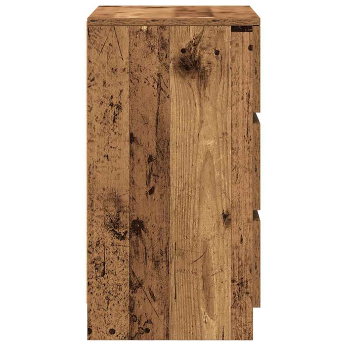 Noptiera cu 3 sertare din lemn vechi 39x35x65 cm - WALTI WALTI