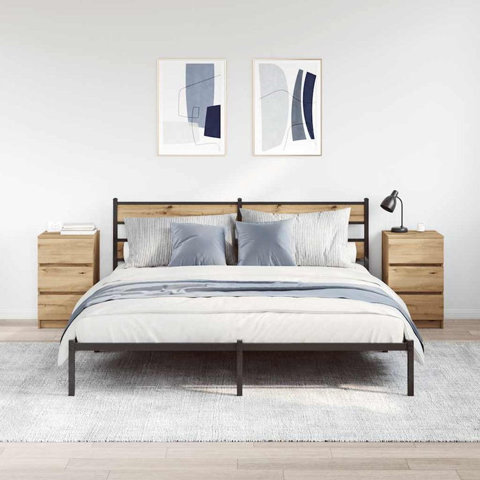 Noptiere cu 3 sertare 2 buc Stejar Artisan 39x35x65 cm - WALTI WALTI