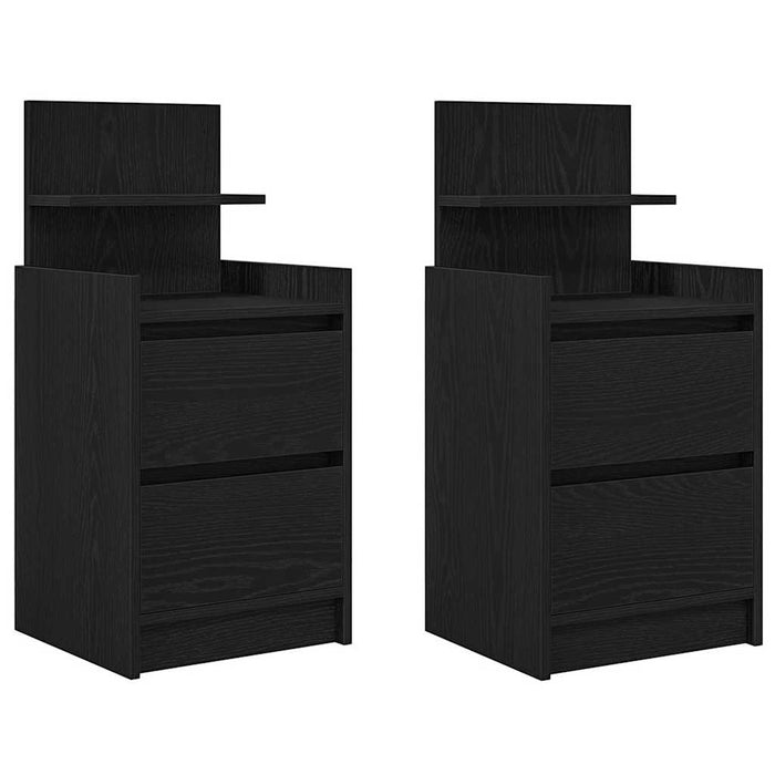 Noptiere cu 2 sertare 2 buc Negru 38x34x80 cm - WALTI WALTI