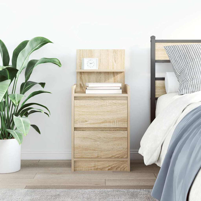Noptiera cu 2 sertare Stejar Sonoma 38x34x80 cm - WALTI WALTI