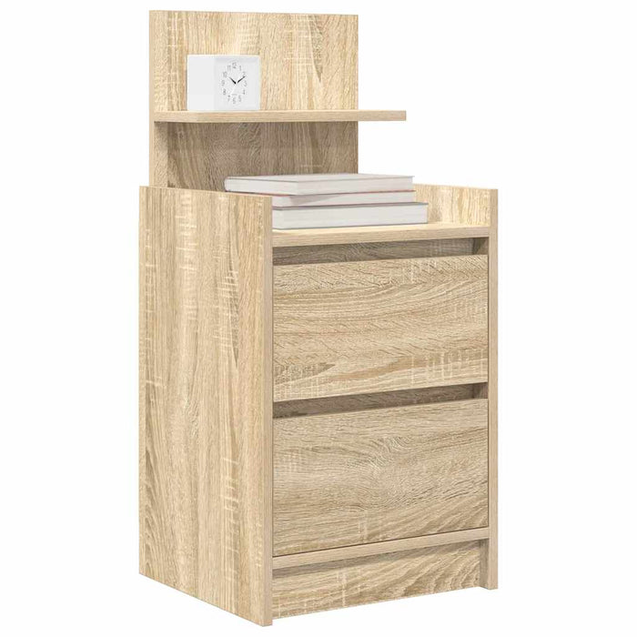 Noptiera cu 2 sertare Stejar Sonoma 38x34x80 cm - WALTI WALTI
