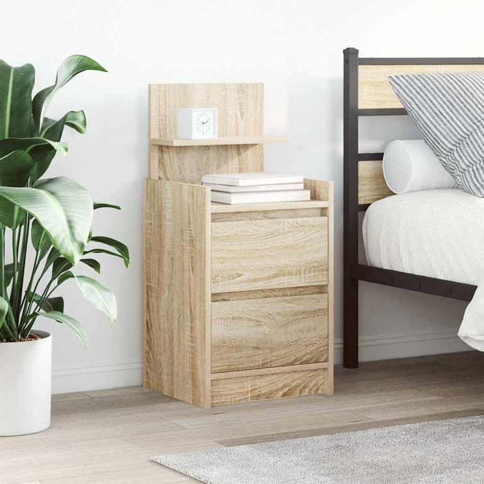Noptiera cu 2 sertare Stejar Sonoma 38x34x80 cm - WALTI WALTI