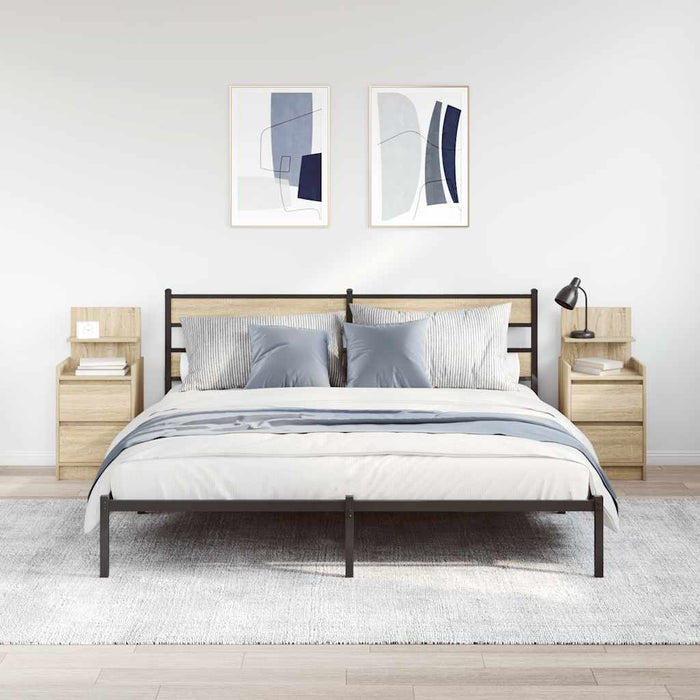 Noptiere cu 2 sertare 2 buc Stejar Sonoma 38x34x80 cm - WALTI WALTI