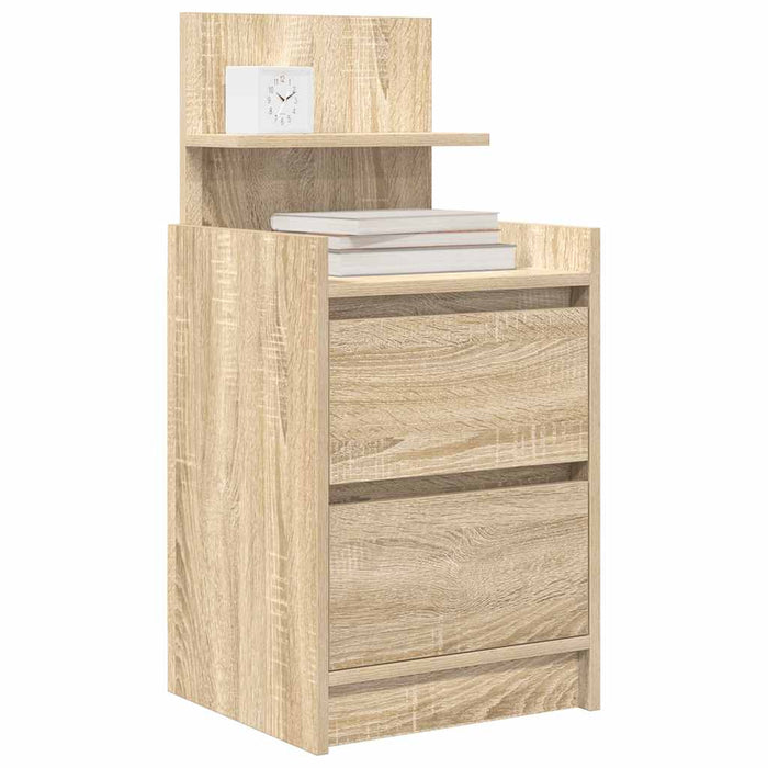 Noptiere cu 2 sertare 2 buc Stejar Sonoma 38x34x80 cm - WALTI WALTI
