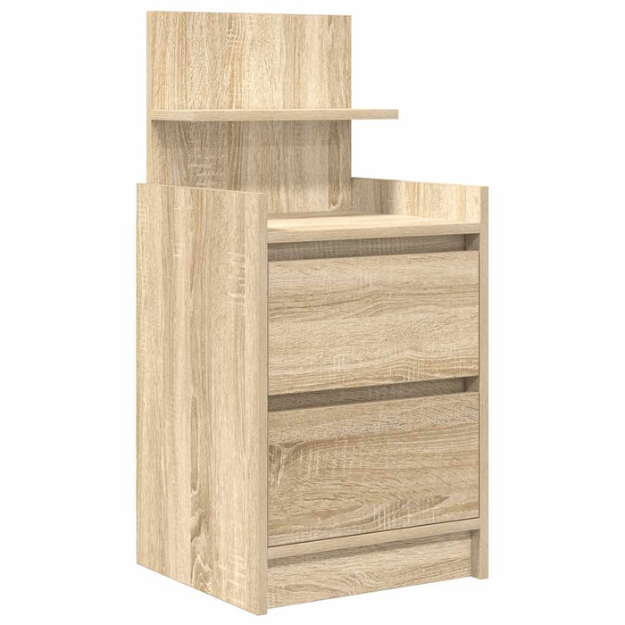 Noptiere cu 2 sertare 2 buc Stejar Sonoma 38x34x80 cm - WALTI WALTI