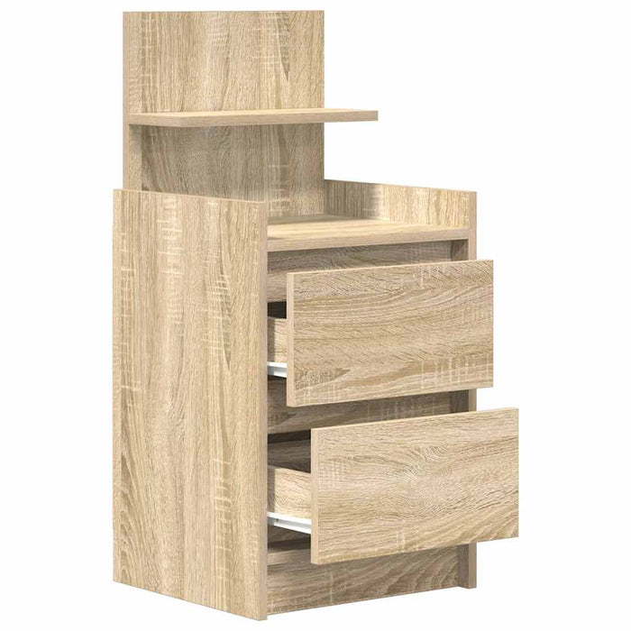 Noptiere cu 2 sertare 2 buc Stejar Sonoma 38x34x80 cm - WALTI WALTI