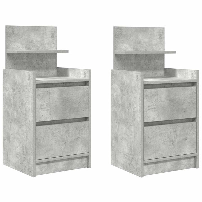 Noptiere cu 2 sertare 2 buc Beton Gri 38x34x80 cm - WALTI WALTI