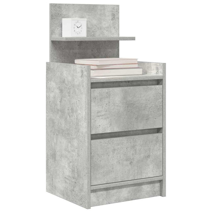 Noptiere cu 2 sertare 2 buc Beton Gri 38x34x80 cm - WALTI WALTI