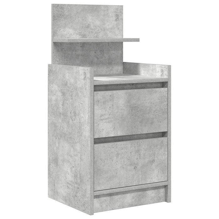 Noptiere cu 2 sertare 2 buc Beton Gri 38x34x80 cm - WALTI WALTI