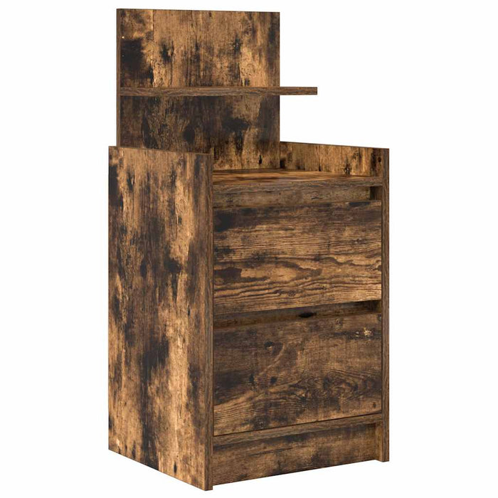 Noptiera cu 2 sertare stejar afumat 38x34x80 cm - WALTI WALTI