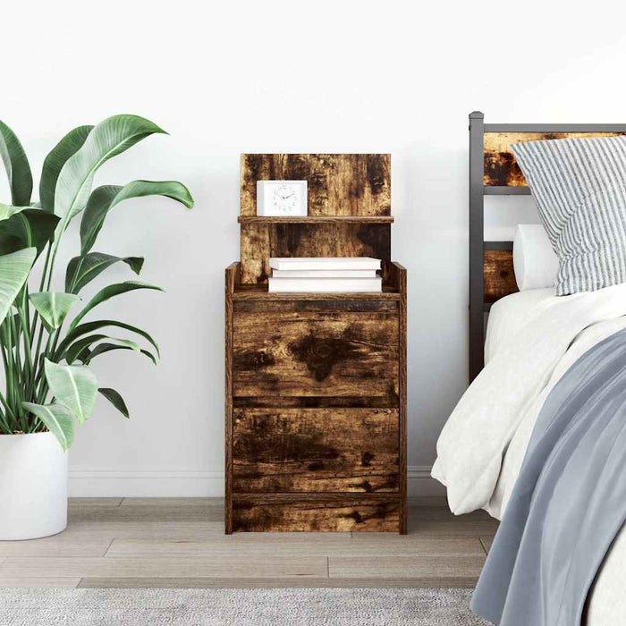 Noptiera cu 2 sertare stejar afumat 38x34x80 cm - WALTI WALTI