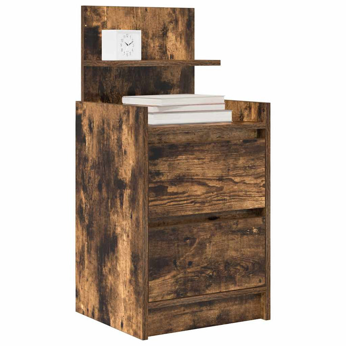 Noptiera cu 2 sertare stejar afumat 38x34x80 cm - WALTI WALTI