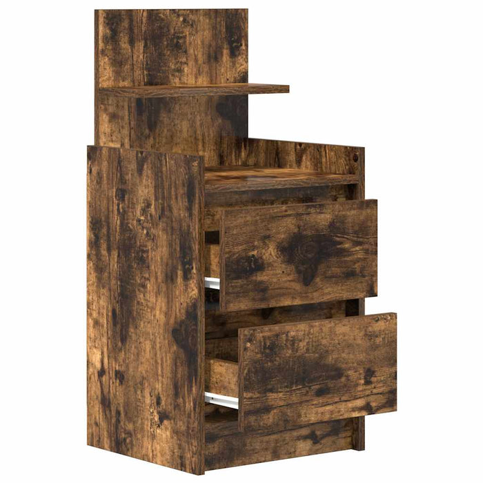 Noptiera cu 2 sertare stejar afumat 38x34x80 cm - WALTI WALTI