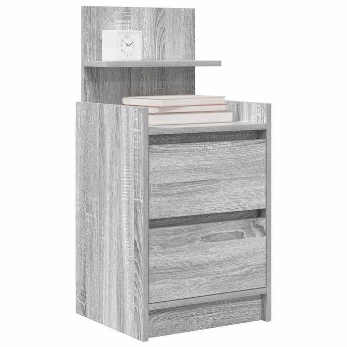 Noptiere cu 2 sertare 2 buc Gri Sonoma 38x34x80 cm - WALTI WALTI