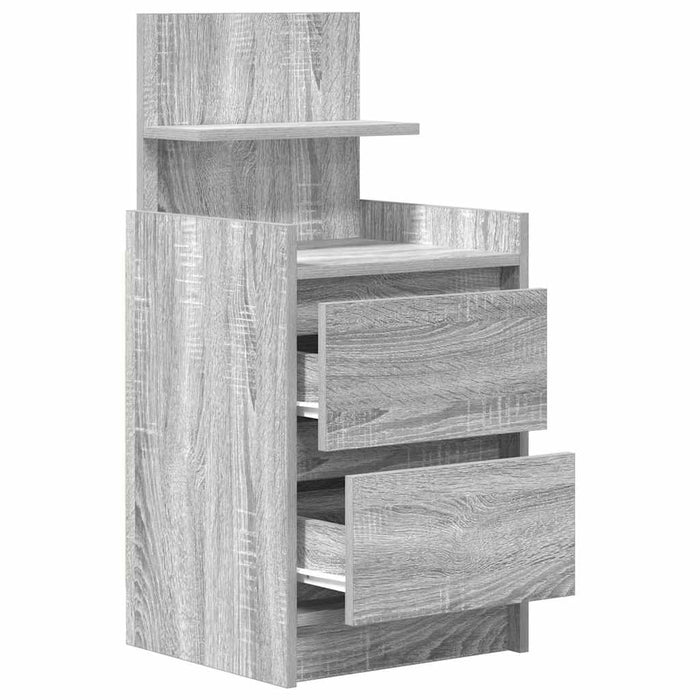 Noptiere cu 2 sertare 2 buc Gri Sonoma 38x34x80 cm - WALTI WALTI