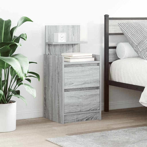 Noptiere cu 2 sertare 2 buc Gri Sonoma 38x34x80 cm - WALTI WALTI