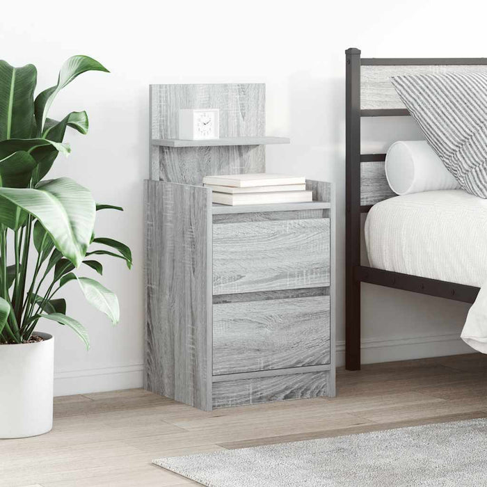 Noptiere cu 2 sertare 2 buc Gri Sonoma 38x34x80 cm - WALTI WALTI