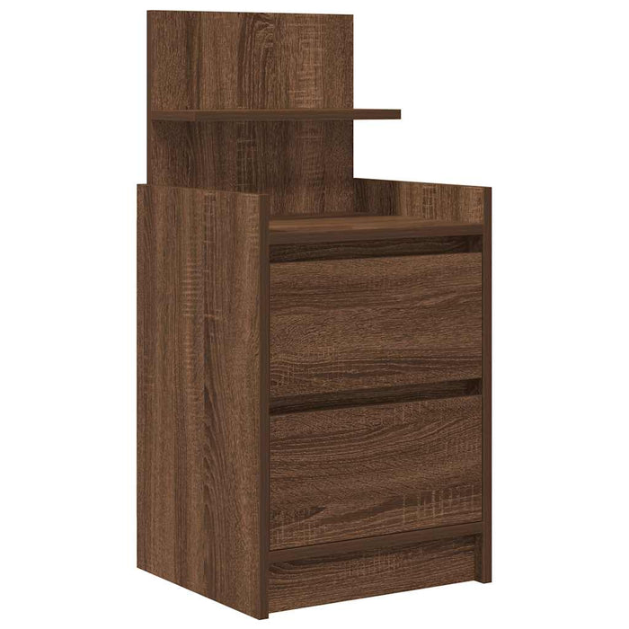Noptiera cu 2 sertare Stejar maro 38x34x80 cm WALTI