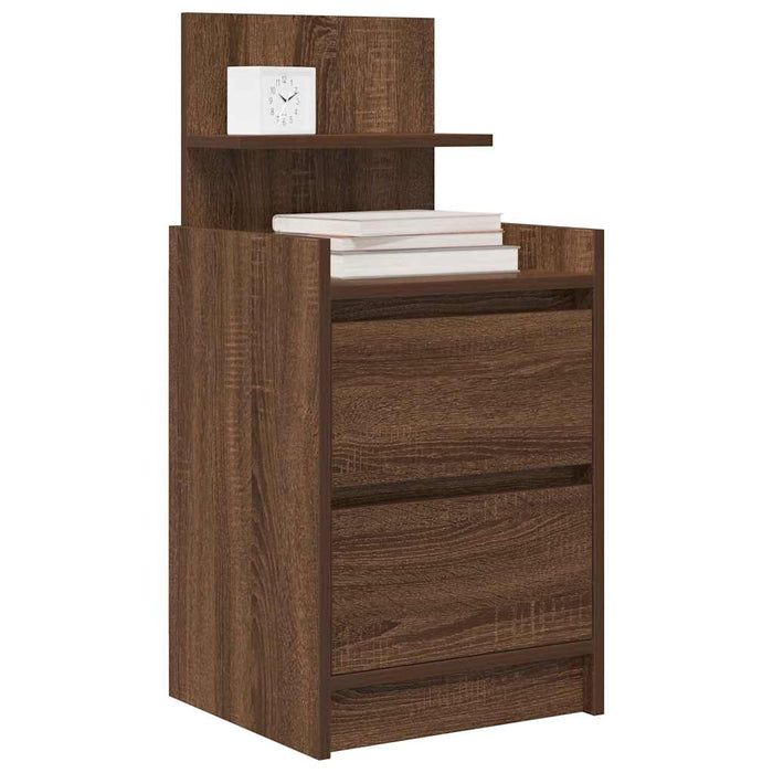 Noptiera cu 2 sertare Stejar maro 38x34x80 cm WALTI