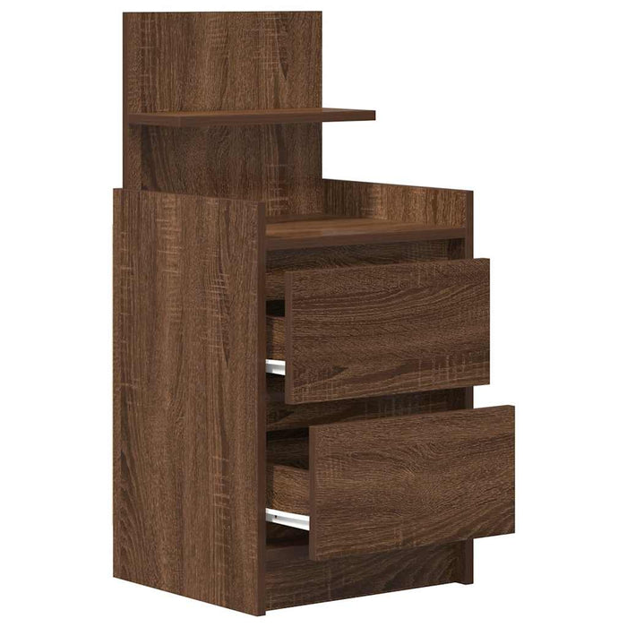 Noptiera cu 2 sertare Stejar maro 38x34x80 cm WALTI