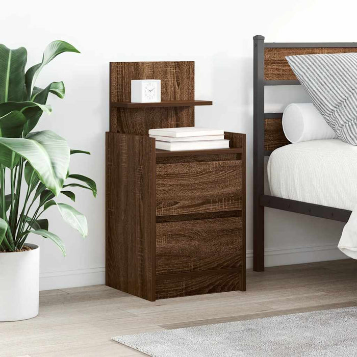 Noptiera cu 2 sertare Stejar maro 38x34x80 cm WALTI