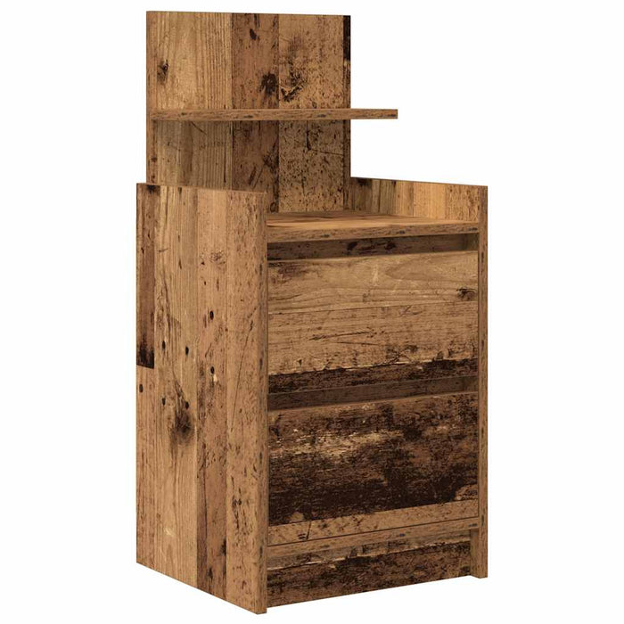 Noptiera cu 2 sertare din lemn vechi 38x34x80 cm - WALTI WALTI