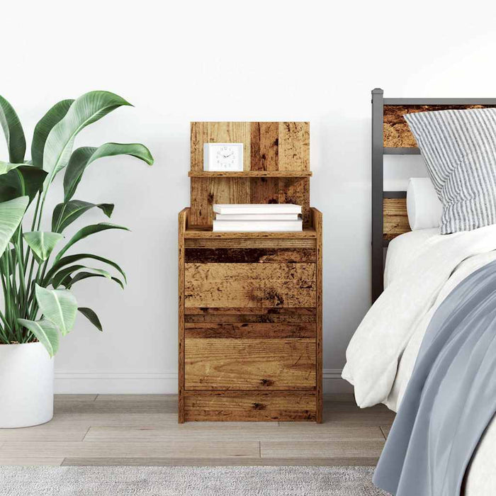 Noptiera cu 2 sertare din lemn vechi 38x34x80 cm - WALTI WALTI