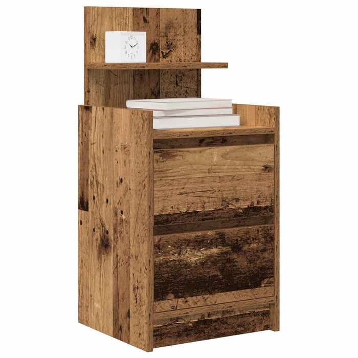 Noptiera cu 2 sertare din lemn vechi 38x34x80 cm - WALTI WALTI