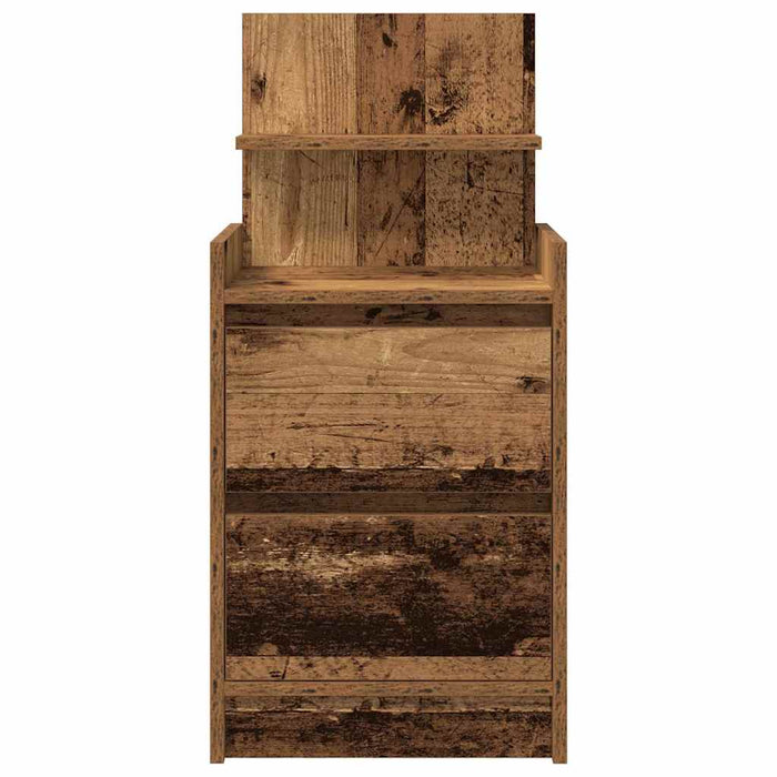 Noptiera cu 2 sertare din lemn vechi 38x34x80 cm - WALTI WALTI