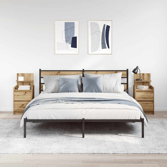 Noptiere cu 2 sertare 2 buc Stejar Artisan 38x34x80 cm - WALTI WALTI