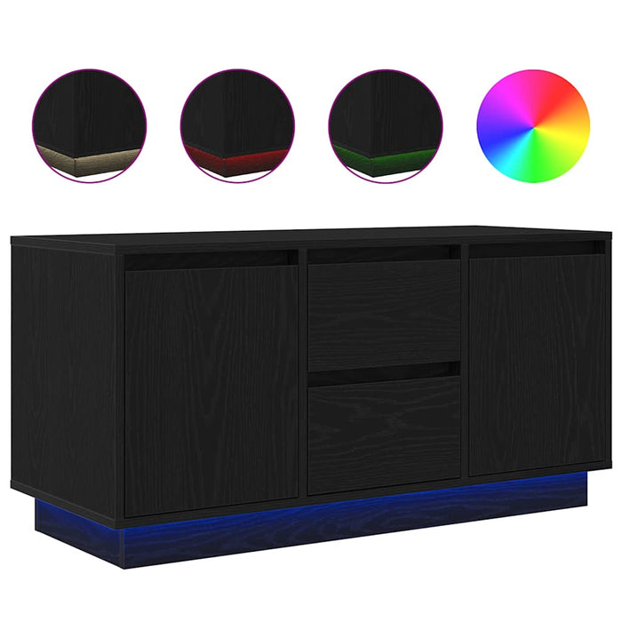 Dulap TV cu lumini LED Stejar negru 100x41x50 cm - WALTI WALTI