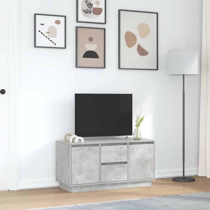 Comodă TV cu lumini LED, gri beton, 100x41x50 cm - WALTI WALTI