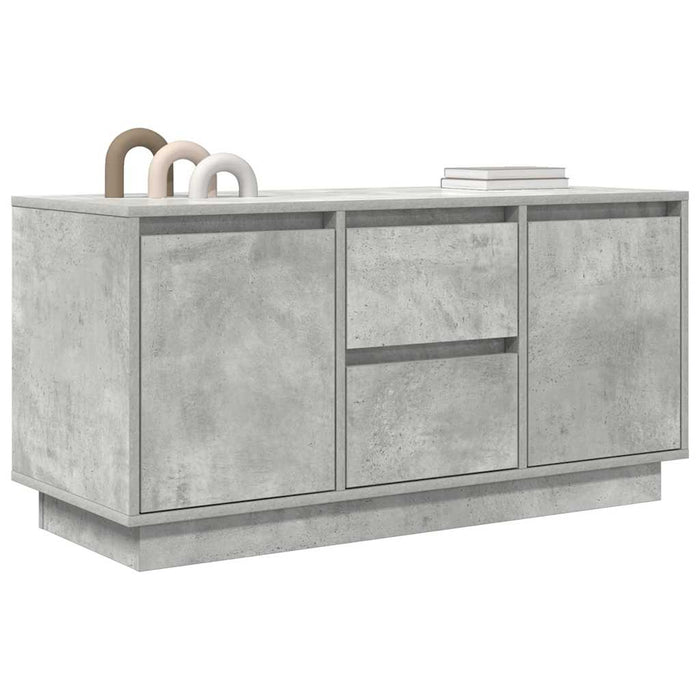 Comodă TV cu lumini LED, gri beton, 100x41x50 cm - WALTI WALTI