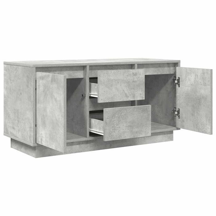 Comodă TV cu lumini LED, gri beton, 100x41x50 cm - WALTI WALTI