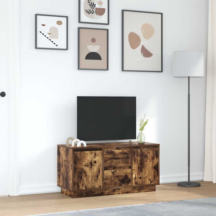 Comodă TV cu lumini LED, stejar fumuriu, 100x41x50 cm - WALTI WALTI