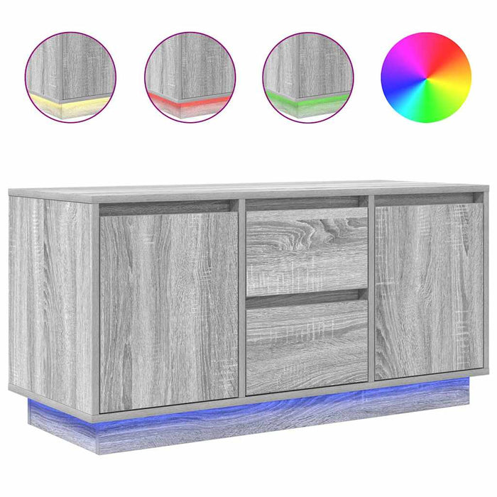 Comodă TV cu lumini LED, gri sonoma, 100x41x50 cm - WALTI WALTI