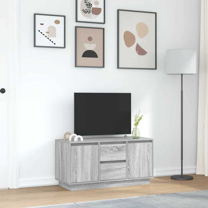 Comodă TV cu lumini LED, gri sonoma, 100x41x50 cm - WALTI WALTI