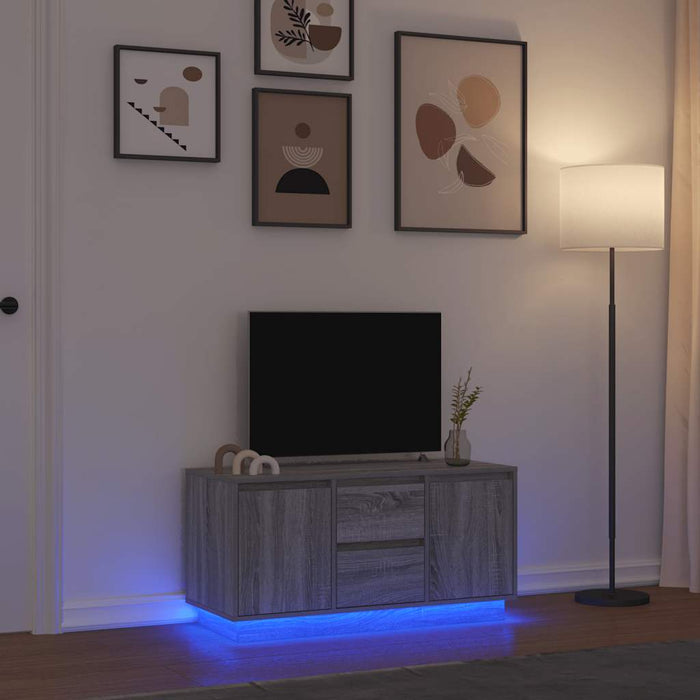 Comodă TV cu lumini LED, gri sonoma, 100x41x50 cm - WALTI WALTI