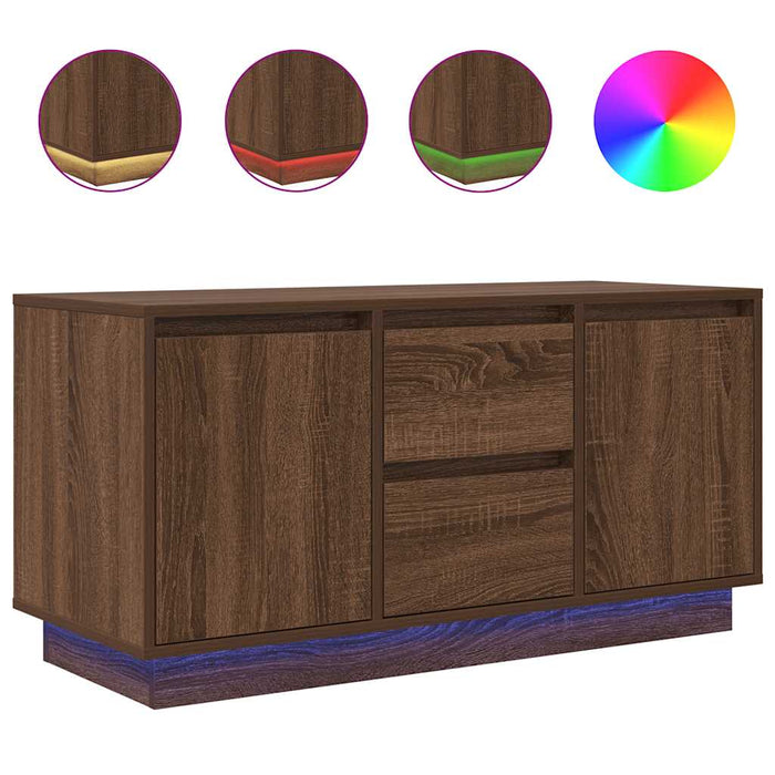 Comodă TV cu lumini LED, stejar maro, 100x41x50 cm - WALTI WALTI