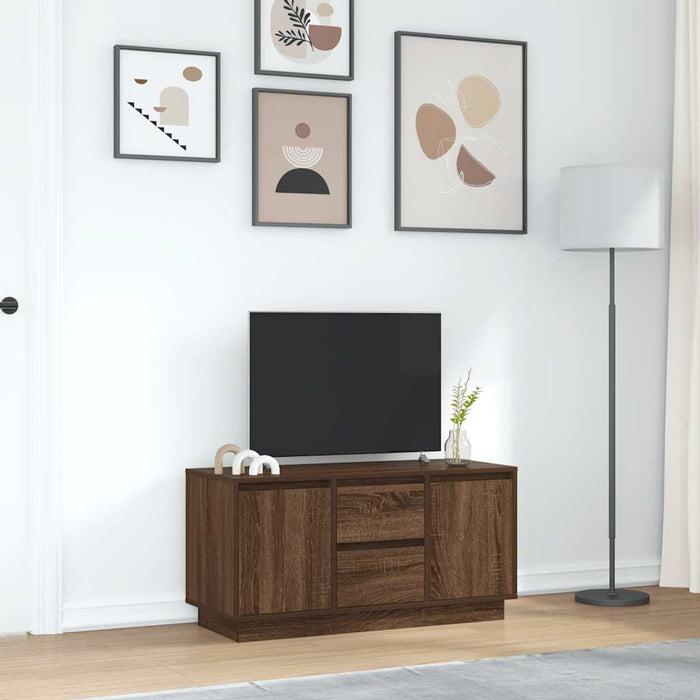 Comodă TV cu lumini LED, stejar maro, 100x41x50 cm - WALTI WALTI