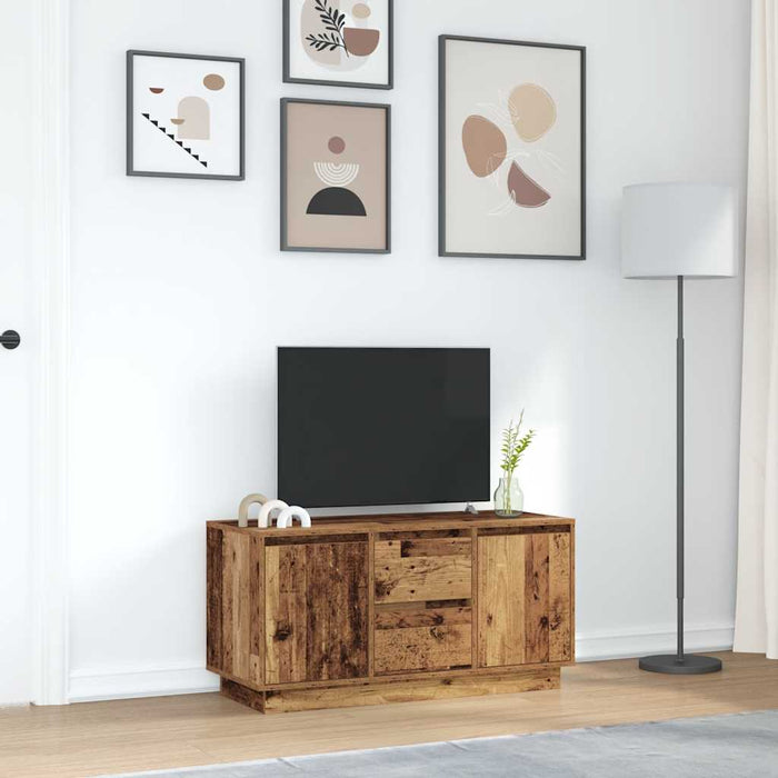 Dulap TV cu lumini LED, lemn vechi, 100x41x50 cm - WALTI WALTI