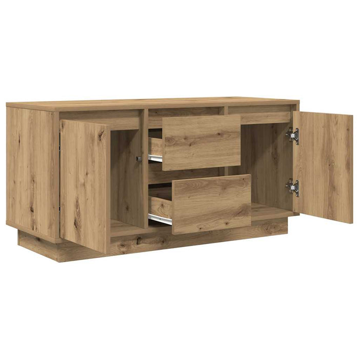 Comodă TV cu lumini LED, stejar artizanal, 100x41x50 cm - WALTI WALTI
