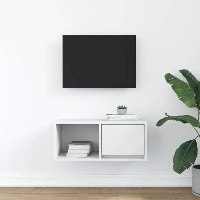 Comodă TV, alb, 60x31x25,5 cm, lemn prelucrat - WALTI WALTI