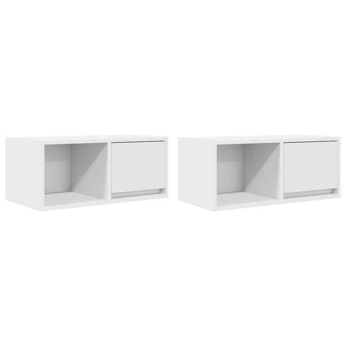 Dulapuri TV 2 buc Alb 60x31x25,5 cm Lemn prelucrat - WALTI WALTI