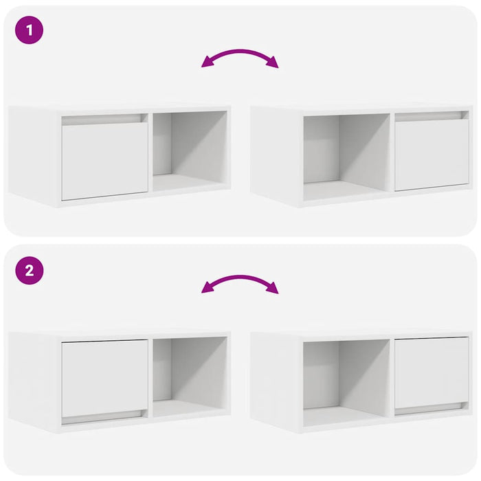 Dulapuri TV 2 buc Alb 60x31x25,5 cm Lemn prelucrat - WALTI WALTI
