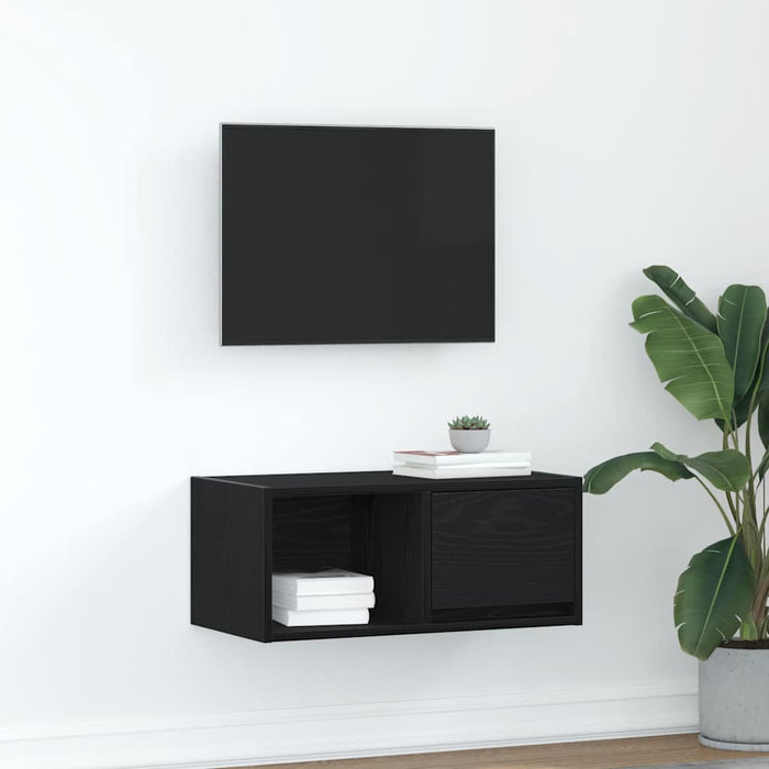Dulap TV Stejar negru 60x31x25,5 cm Lemn prelucrat - WALTI WALTI