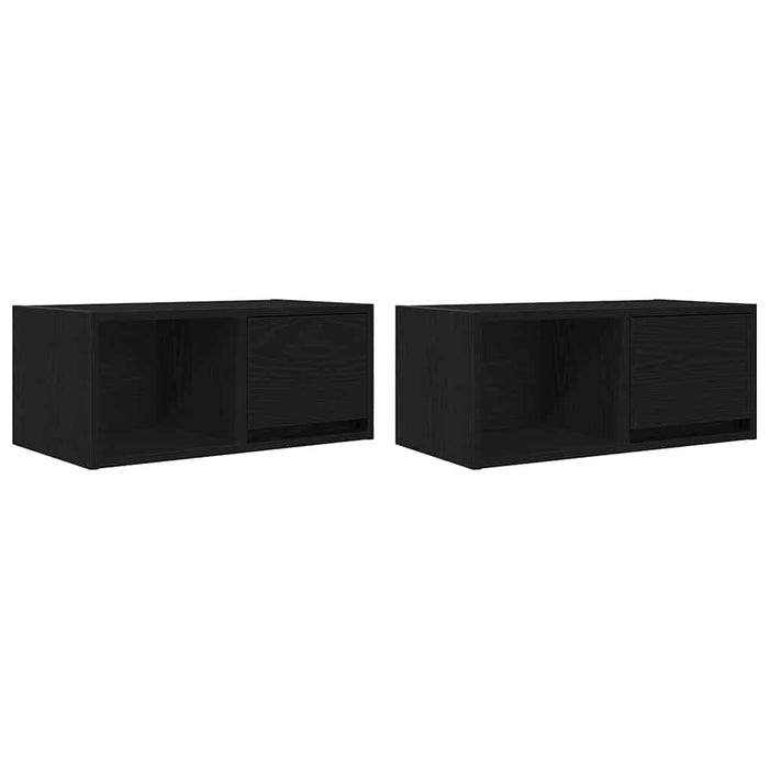 Dulapuri TV 2 buc stejar negru 60x31x25,5 cm lemn prelucrat - WALTI WALTI