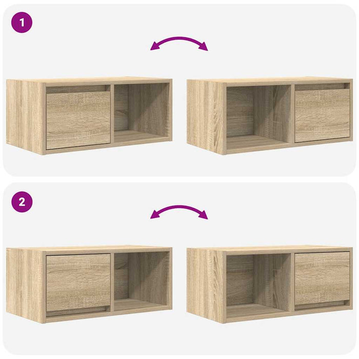 Dulapuri TV 2 buc Stejar Sonoma 60x31x25,5 cm Lemn prelucrat - WALTI WALTI