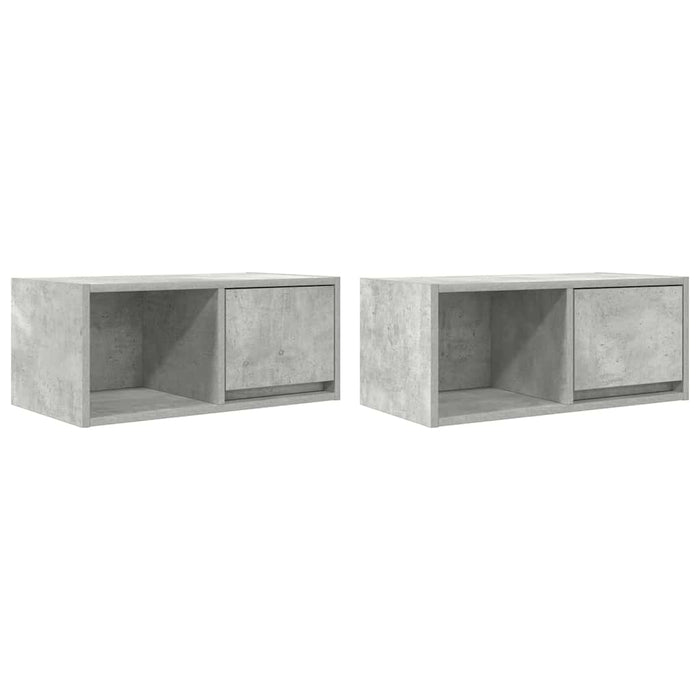 Dulapuri TV 2 buc Beton Gri 60x31x25,5 cm Lemn prelucrat - WALTI WALTI