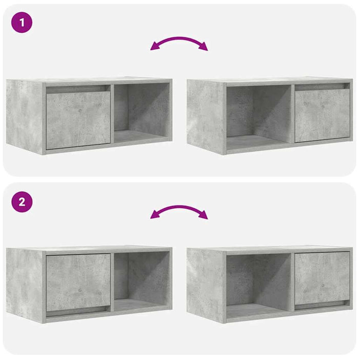 Dulapuri TV 2 buc Beton Gri 60x31x25,5 cm Lemn prelucrat - WALTI WALTI